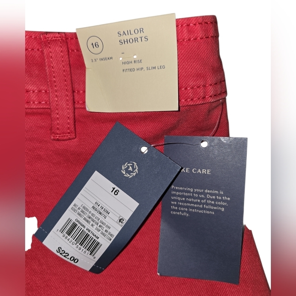 Women's Universal Thread Size 16 Red Sailor Shorts, NWT!!! - Picture 3 of 3